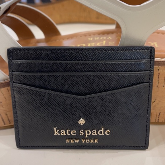 Kate Spade Madison Saffiano Leather Small Slim Card Holder
COLOR: Black 
NWT - Picture 5 of 16